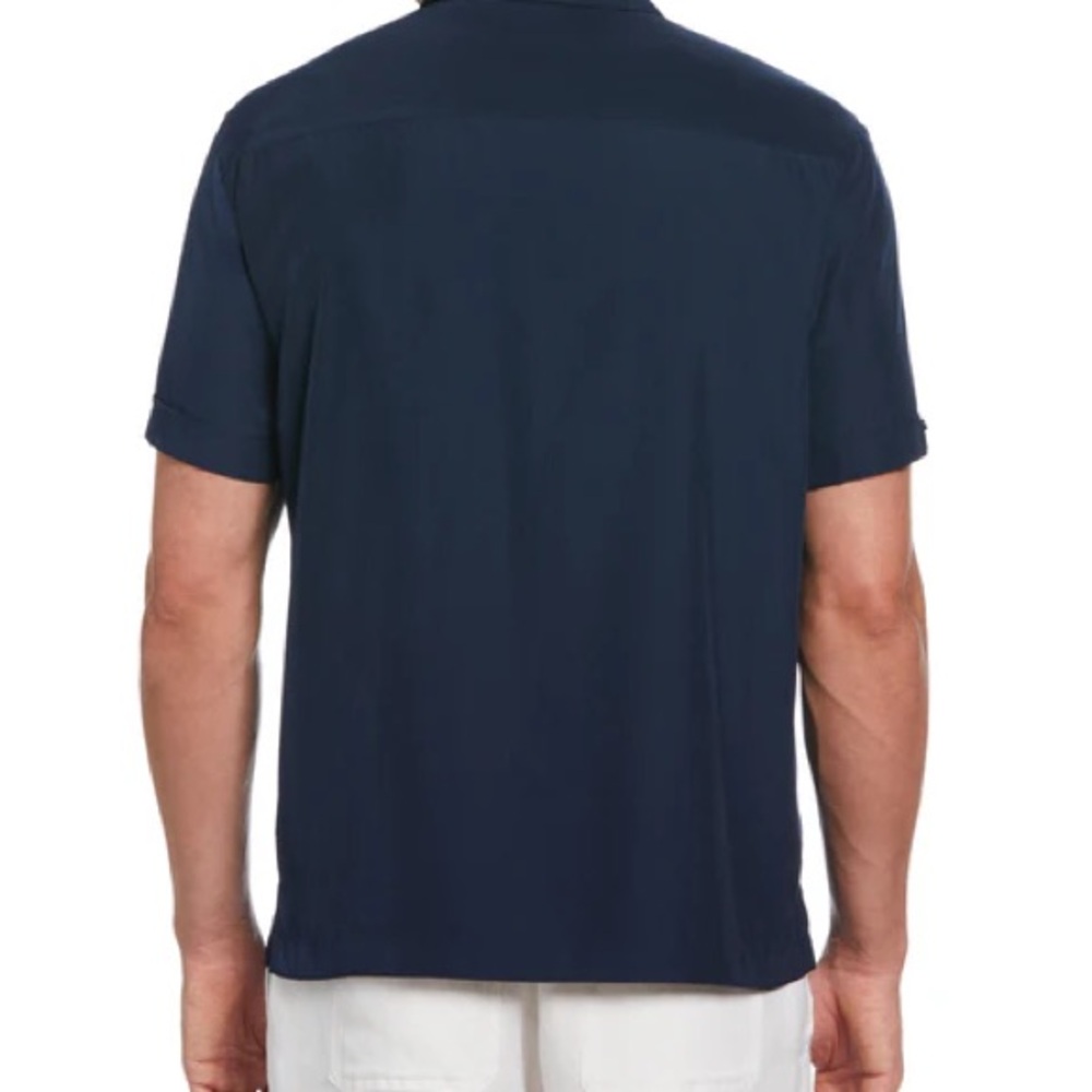Cubavera Dark Blue Casual Button Down Shirt